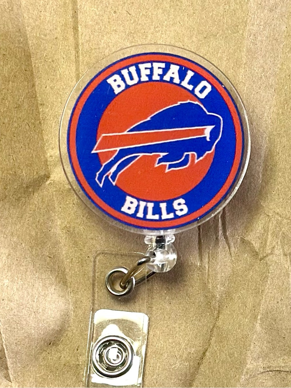 Buffalo Bills Red & Blue Retractable Badge Reel